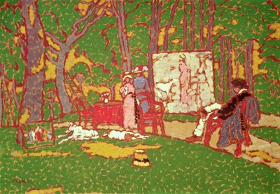 Malování Lazarine a Anelly v parku. Je horko, 1910 od József Rippl Rónai
