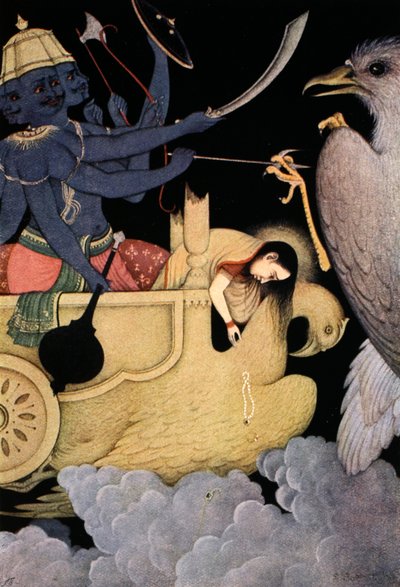 Ravana Fighting with Jatayu, 1913. od K Venkatappa