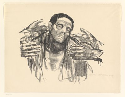 Muž a čtyři ruce Half Russia (původní název) od Käthe Kollwitz (signed by artist)