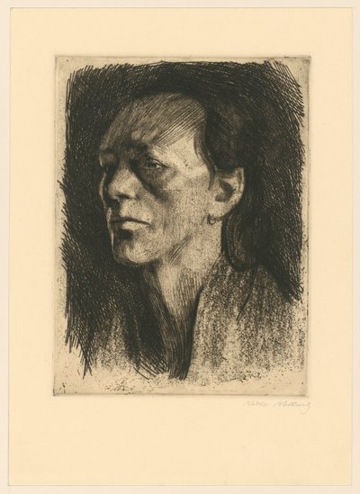 Dělnice s náušnicí, 4. stav od Käthe Kollwitz