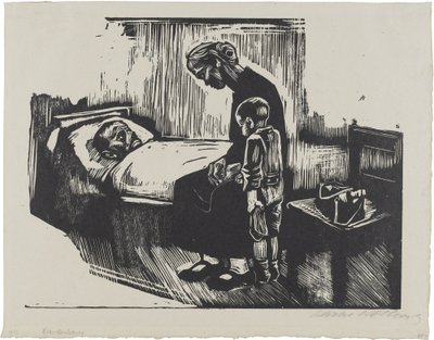 Návštěva v nemocnici (list 4 z: Die Schaffenden, 7. ročník, 2. složka) od Käthe Kollwitz