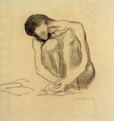 K. Kollwitz, Dřepící ženský akt od Käthe Kollwitz