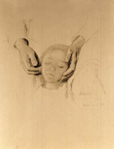 K.Kollwitz, Hlava dítěte v rukou. od Käthe Kollwitz