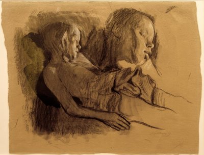 K. Kollwitz, Spící dítě a dětská hlava od Käthe Kollwitz