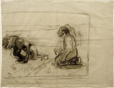 K. Kollwitz, Studie o Pflügerovi (oráč s klečící manželkou) od Käthe Kollwitz