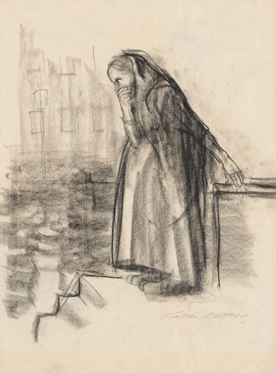 Těhotná žena uvažující o sebevraždě (recto) od Käthe Kollwitz