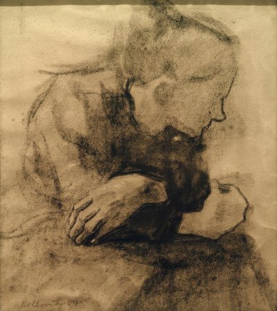 Sedící dělník žena od Käthe Kollwitz