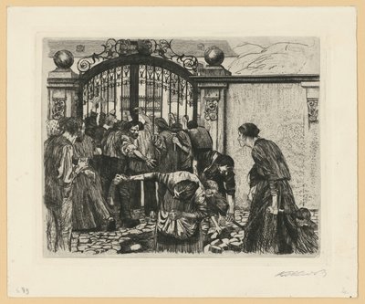 Bouře (list 5 z „Povstání tkalců“, 5. stav) od Käthe Kollwitz