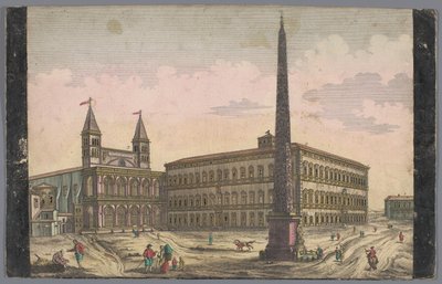 Pohled na náměstí Piazza di San Giovanni in Laterano v Římě Pohled na Place de St Lean de Lateran (název na objektu) od Kaiserlich Franziskische Akademie
