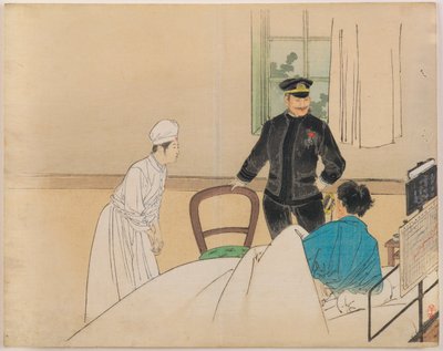 Torpédový důstojník: Frontispis Ilustrace z literárního časopisu Bungei kurabu, svazek 1, číslo 8 od Kajita Hanko
