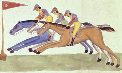 Dostihy v Bengálsku, kolem roku 1830 od Kalighat School