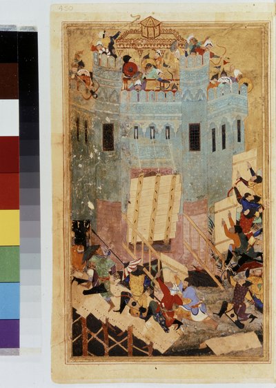 TIMUR (Tamerlán): Timur obléhá Špitálský hrad ve Smyrně v roce 1402. od Kamal ud Din Behzad