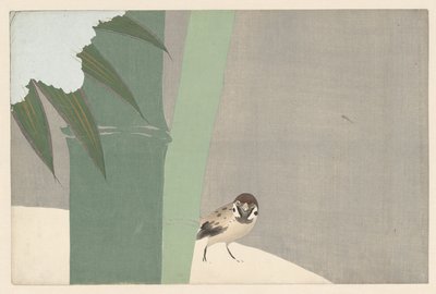 Bambus ve sněhu, 1909 (dřevořez) od Kamisaka Sekka