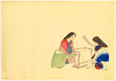 Květiny sta světů (Momoyogusa): Fulling Silk (Uchiginu) od Kamisaka Sekka