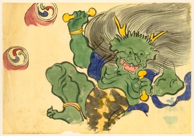 Květiny sta světů (Momoyogusa): Bůh hromu (Raijin) od Kamisaka Sekka