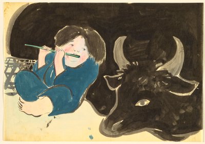 Květiny sta světů (Momoyogusa): Oxherd (Bokudo) od Kamisaka Sekka