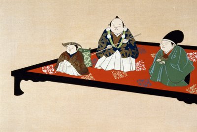 Japonská rodina v interiéru od Kamisaka Sekka