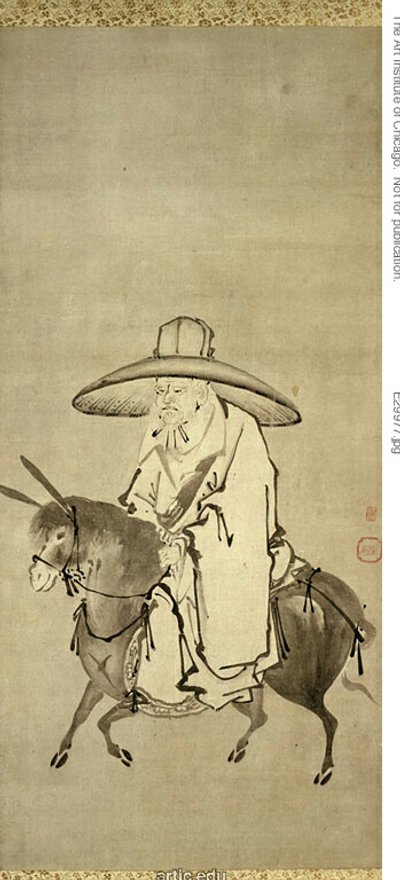 Básník Du Fu na oslu od Kanô Shigenobu