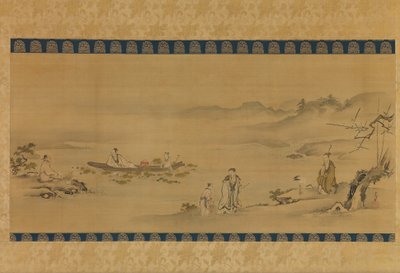 Čtyři obdivovatelé, konec 17.-začátek 18. století. od Kanô Yôboku Tsunenobu