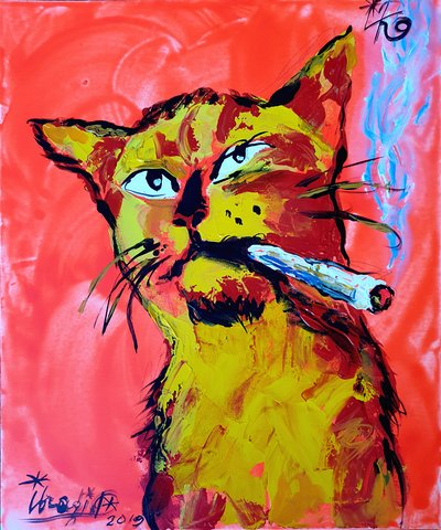 Cool Cat kouří jointa od Kanat Ibragimov