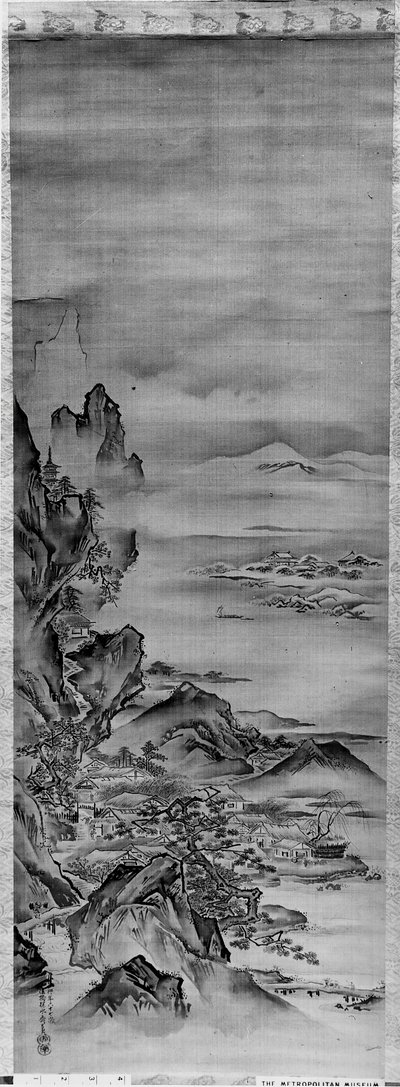 Pohled na horu Horai, 19. století. od Kano Tansui