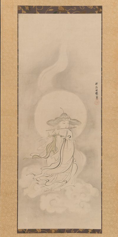 Jizo Bosatsu Hra na flétnu, polovina 17. století. od Kanō Tan’yū