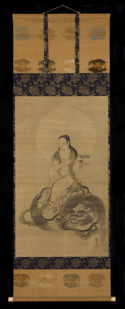 Monju Bosatsu (inkoust a barva na papíře) od Kano Yasunobu