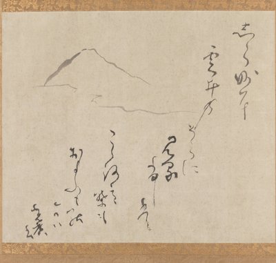 Hora Fudži, konec 16. a polovina 17. století (tuš na papíře) od Karasumaru Mitsuhiro