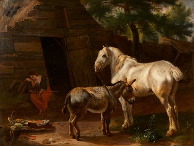 Dívka ze Spící farmy (olej na panelu) od Karel (attr.to) Dujardin