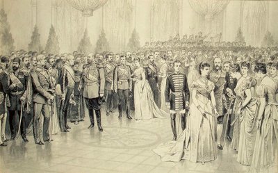 Soudní ples v sále svatého Mikuláše Zimního paláce, 80. léta 19. století. od Karel Brozh