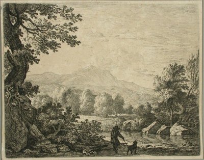 Krajina s mužem a psem od Karel Dujardin