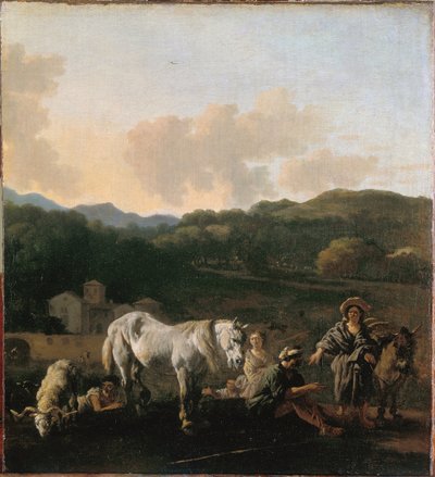 Sedláci a bílý kůň od Karel Dujardin