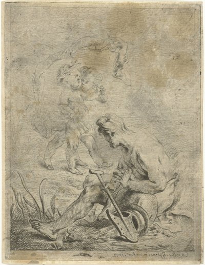 Řeka bůh při pohledu na dva putti od Karel Ykens (II)