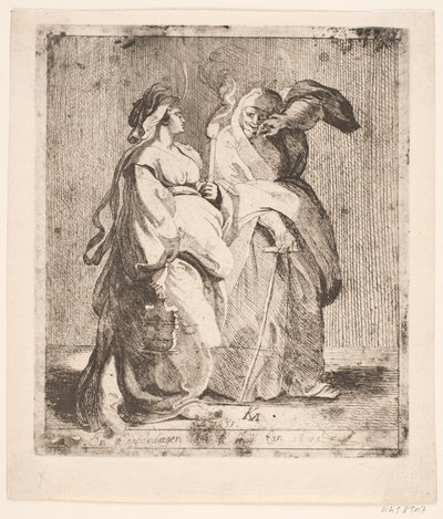 Judith se svým sluhou od Karel van III Mander