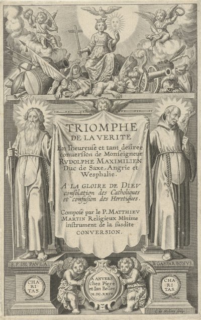 Titulní strana pro: Triomphe de la Verite, 1624 od Karel van Mallery