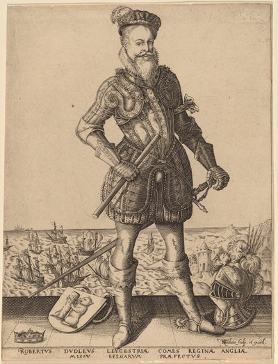 Robert Dudley, hrabě z Leicesteru od Karel van Sichem after Christoffel