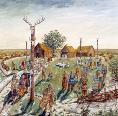 Pevnost Danebury Hill, c2. století před naším letopočtem, c1990-2010 od Karen Guffogg