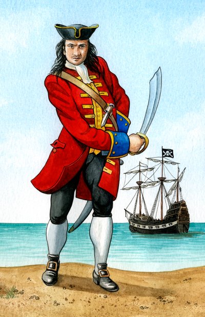 John Calico Jack Rackham, 1680-1720, anglický pirátský kapitán. od Karen Humpage