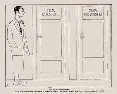 Transsexuál (litografie) od Karl Arnold