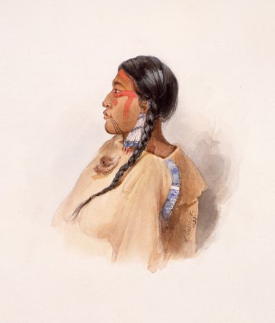 Žena z kmene Cree od Karl Bodmer