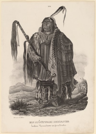 Indián z Monitari od Karl Bodmer
