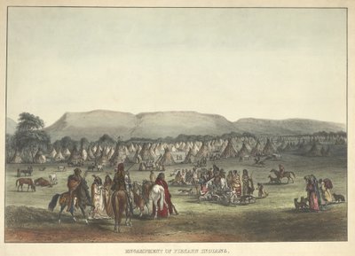 Tábořiště indiánů Piekann, hospoda. 1842 od Karl Bodmer