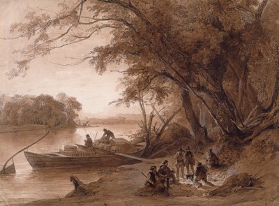 Tábořiště cestovatelů na Missouri od Karl Bodmer