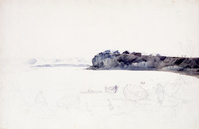 Mih-Tutta-Hang-kush, vesnice Mandan od Karl Bodmer