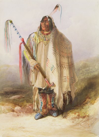 Pehriska-Ruhpa, válečník Hidatsa od Karl Bodmer
