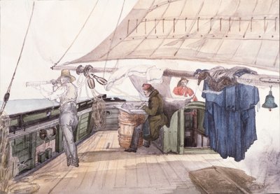 Scéna na lodi Janus od Karl Bodmer