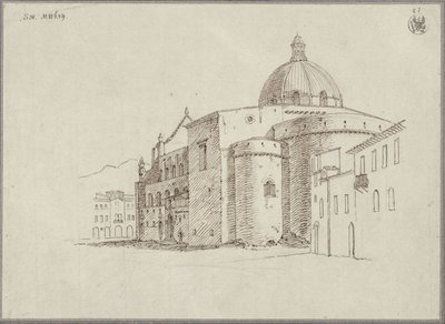 Pohled na messinskou katedrálu od severovýchodu od Karl Friedrich Schinkel
