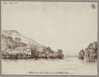 Pohled na vesnici u Štýrského Hradce z mostu přes Muru od Karl Friedrich Schinkel