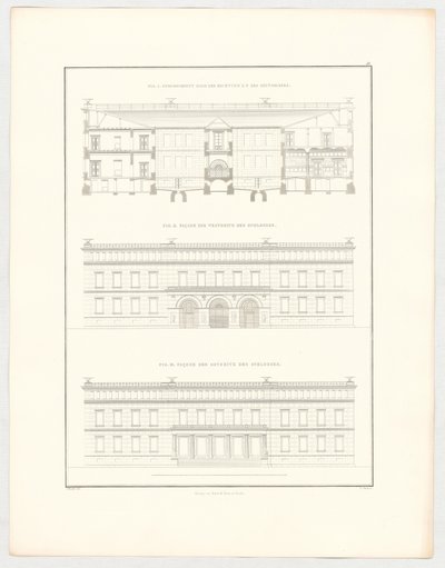 Pohledy na zámek Krzescowice, list 51 ze série „Sbírka architektonických návrhů“ od Karl Friedrich Schinkel