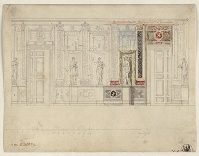 Berlín, Wilhelmstraße 102. Palác prince Albrechta Pruského, návrh oválné jídelny od Karl Friedrich Schinkel